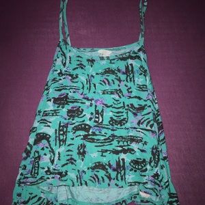 Forever 21 patterned tank top with side cut-outs